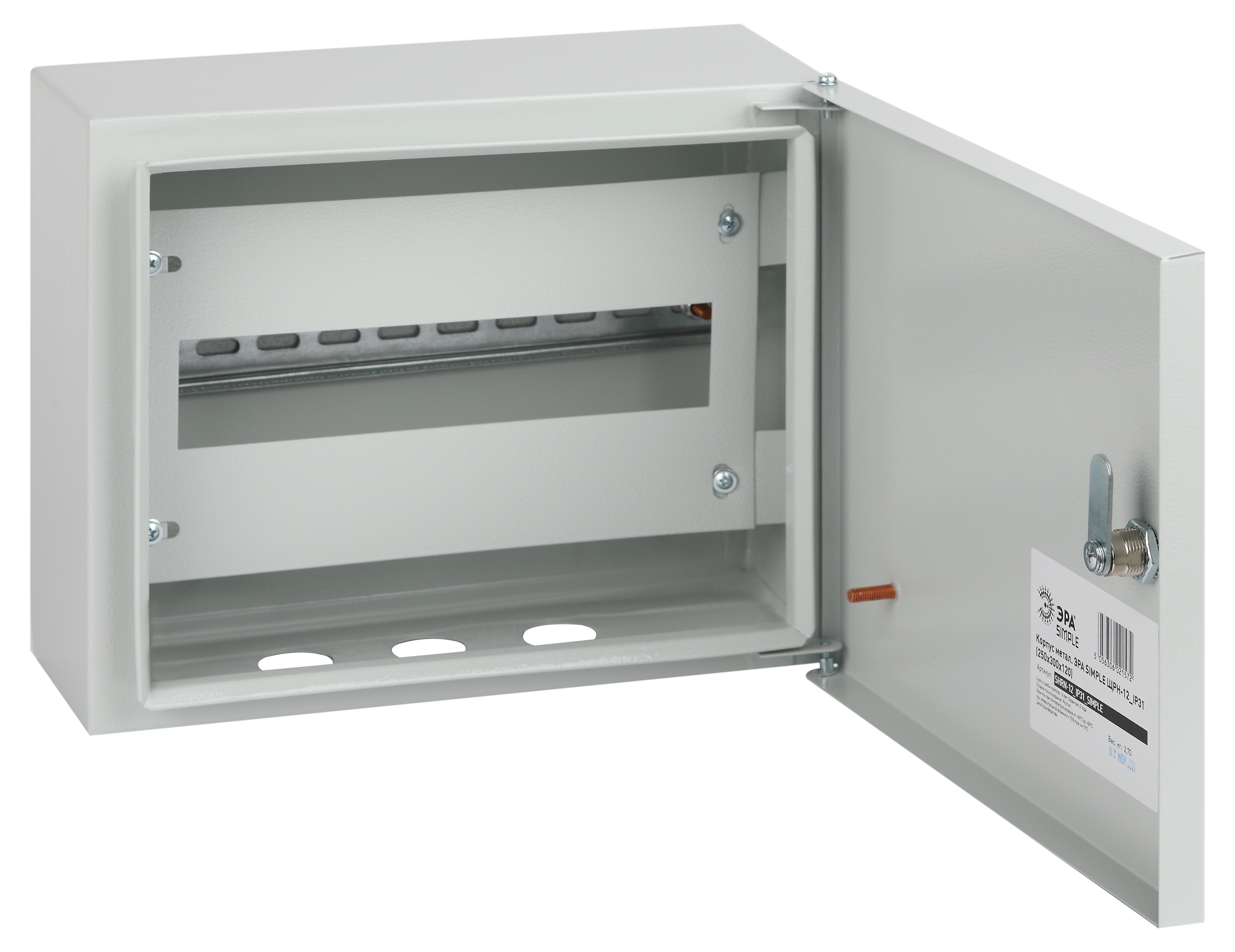 ЭРА Корпус металлический навесной SIMPLE ЩРН-12 (250х300х120) IP31 УХЛ3 серый фото