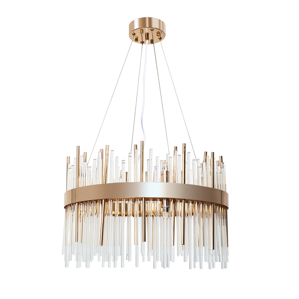 Arte Lamp A1007SP-10GO ACAPULCO Люстра подвесная, золото/стекло фото