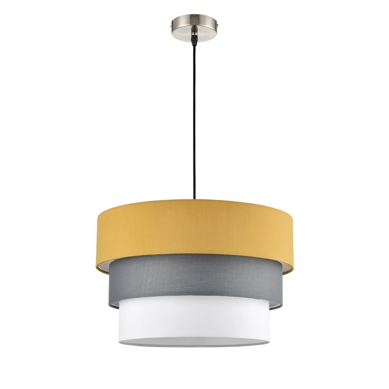 Lumion 8038/3 MODERNI LN24 никель/желтый/серый/белый, металл/текстиль Подвесной светильник Е27 3*60W 220V ILAIDA фото