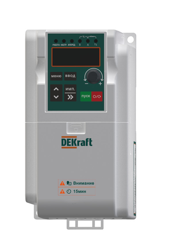 Dekraft Преобразователь частоты DEKV060-0.75/1.5кВт 3 фазы 380В с торм. модулем фото