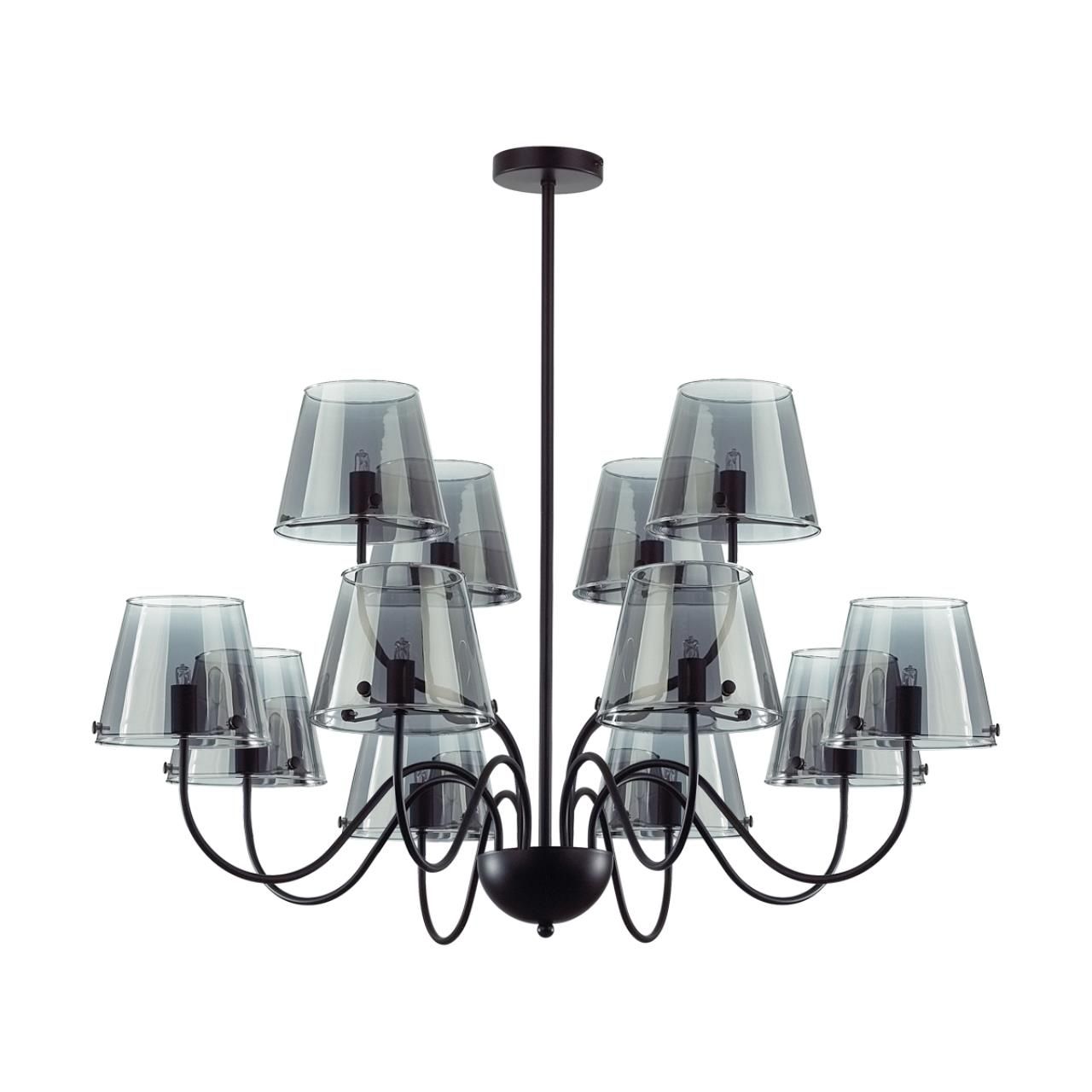 Lumion 6570/12C MODERNI LN24 черный/дымчатый/металл/стекло Люстра потолочная G9 12*20W 220V SMOKY фото