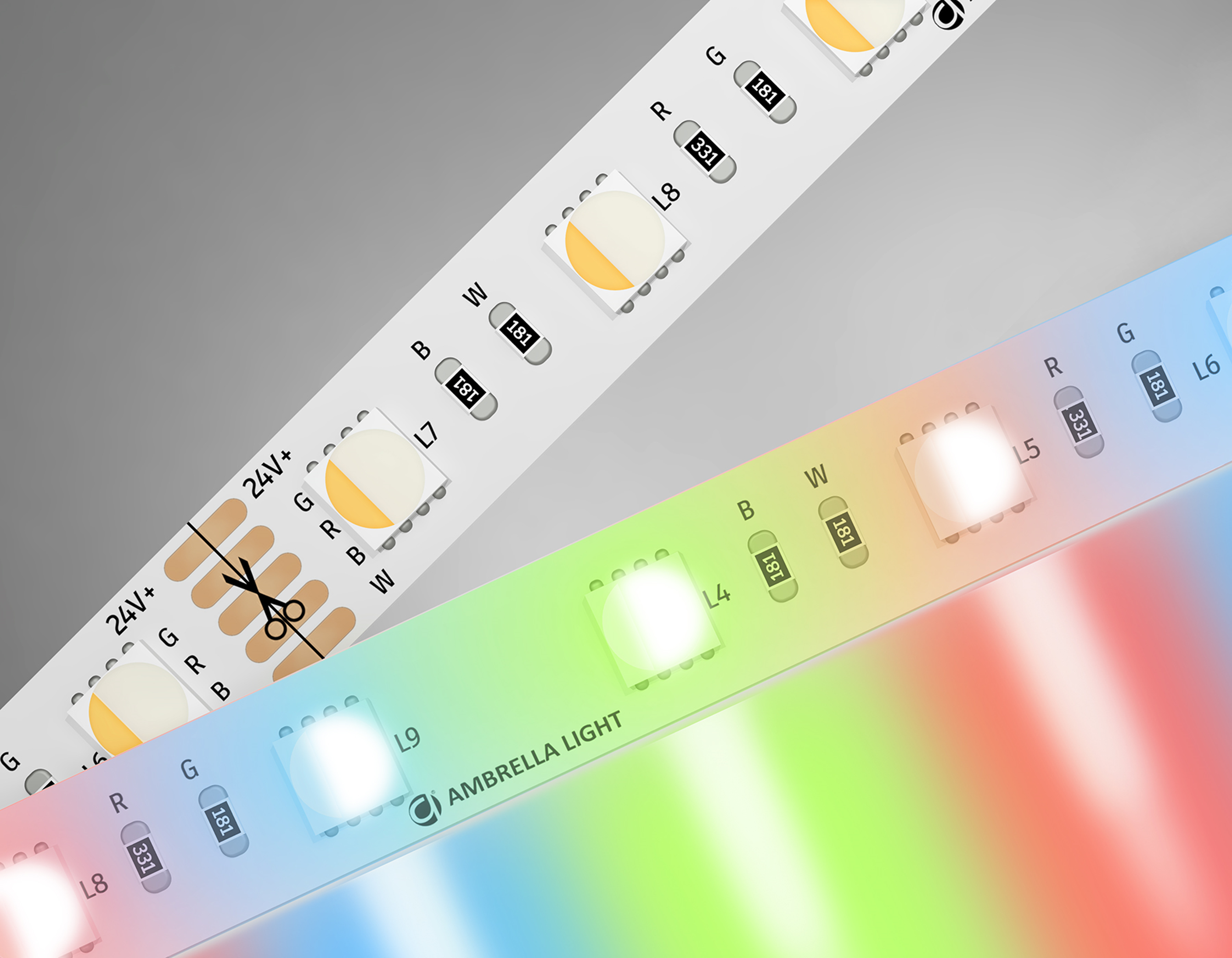 Ambrella Светодиодная лента RGB с холодным белым светом GS4403 5050 60Led /10W m/ 24V IP20 RGBW+6500K 5m фото