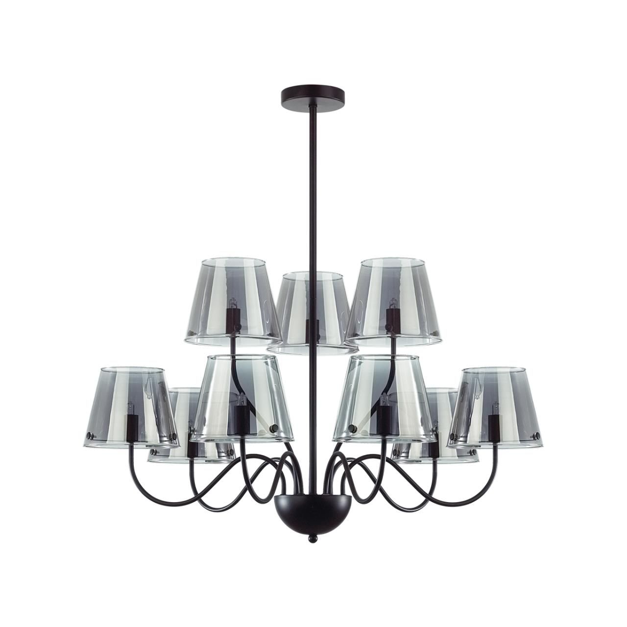 Lumion 6570/9C MODERNI LN24 черный/дымчатый/металл/стекло Люстра потолочная G9 9*20W 220V SMOKY фото