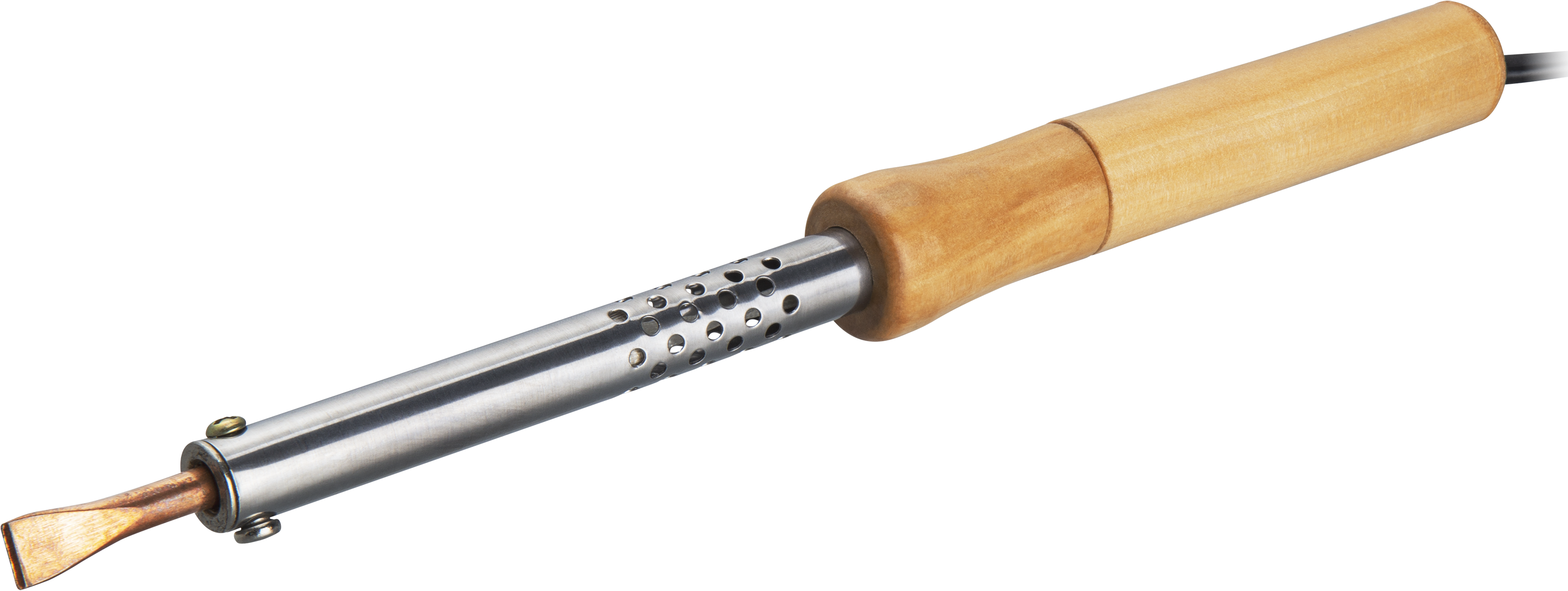 Паяльник ОНЛАЙТ OSE-Pes06-60W-CP (дерево, клин прямой) (100/50/1)