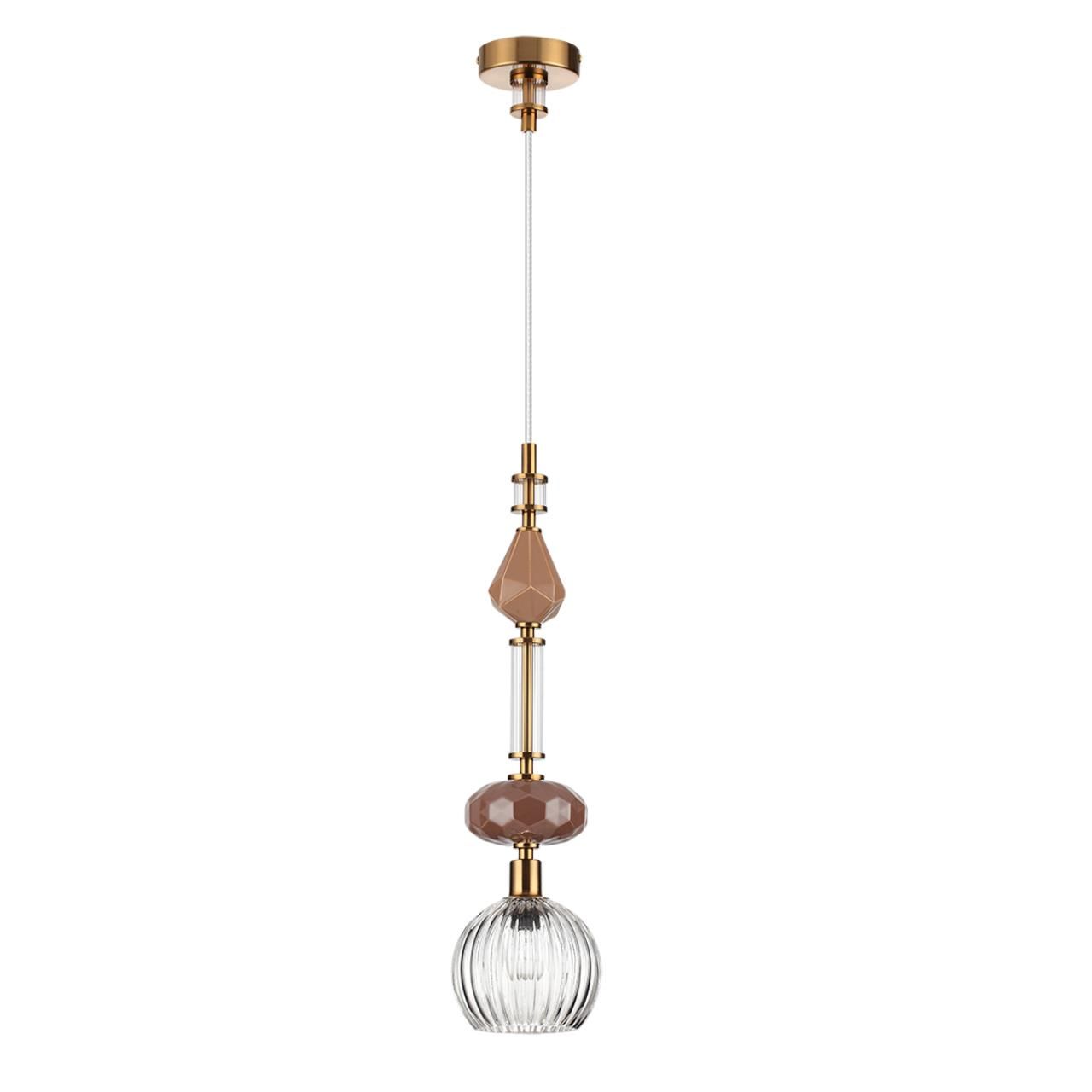 Odeon Light 5414/1C MODERN ODL_EX25 93 античная бронза/бежев/коричнев/стекло/керамика Подвес E14 1*40W TERRA фото