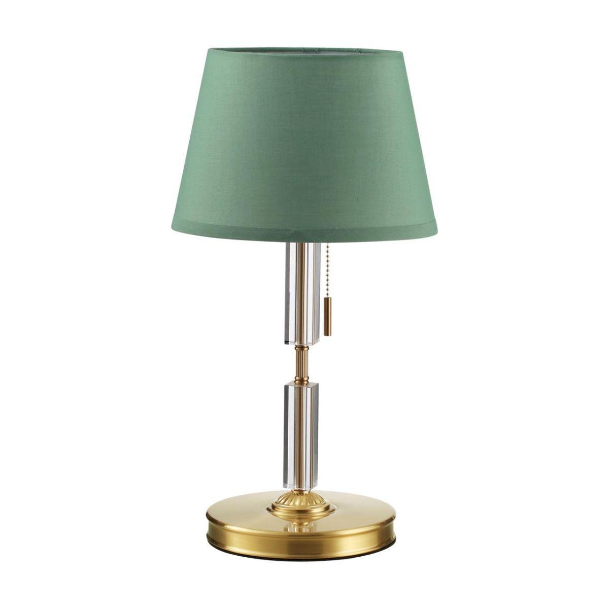 Odeon Light 4887/1T MODERN ODL_EX22 53 бронзовый/зеленый/абажур ткань Настольная лампа E27 1*60W LONDON фото