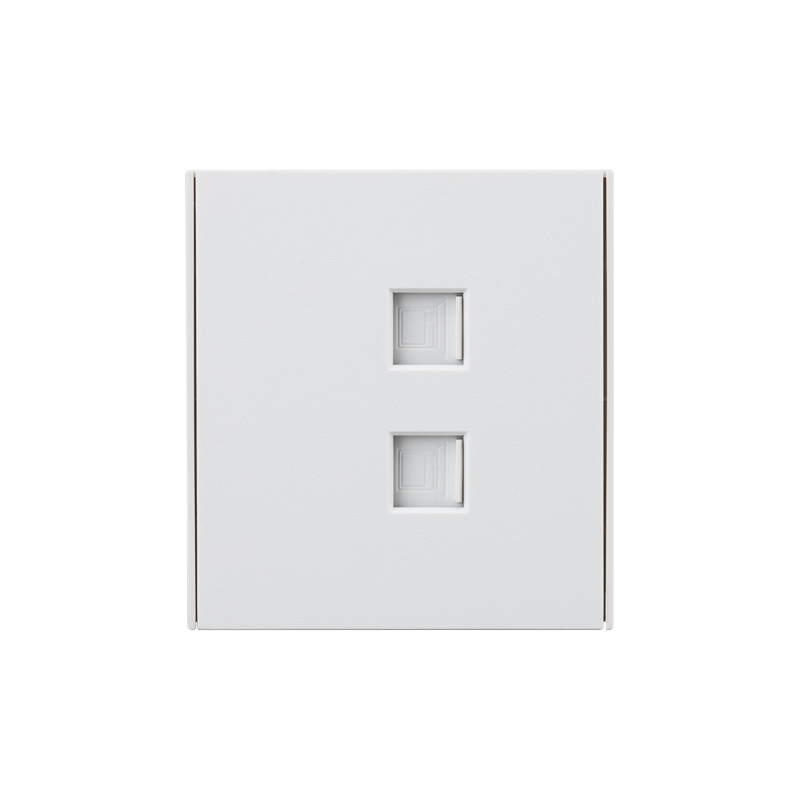 KRANZ STRONG Розетка компьютерная двойная RJ45+RJ45 кат6 с/у жемчуг , с 1-пост. рамкой фото