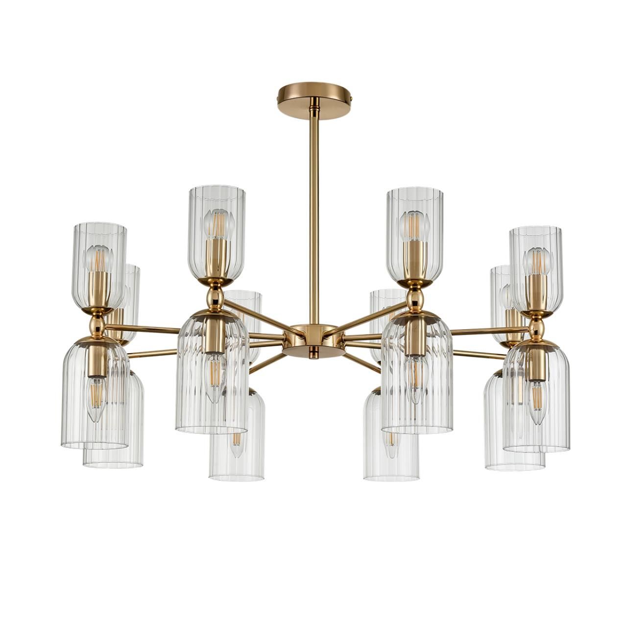 Lumion 6586/16 MODERNI LN24 золото/прозрачный, металл/стекло Люстра подвесная E14 16*40W 220V KASSIA фото