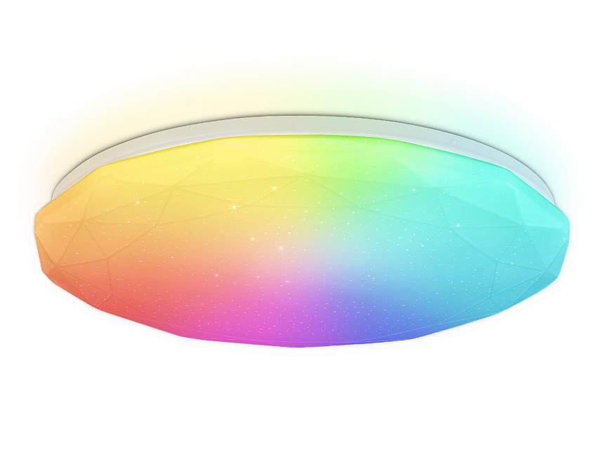 Ambrella Потолочный светодиодный светильник с пультом FZ418 WH белый IP20 66W 3000K-6500K+RGB D480*65 (ПДУ ИК) фото