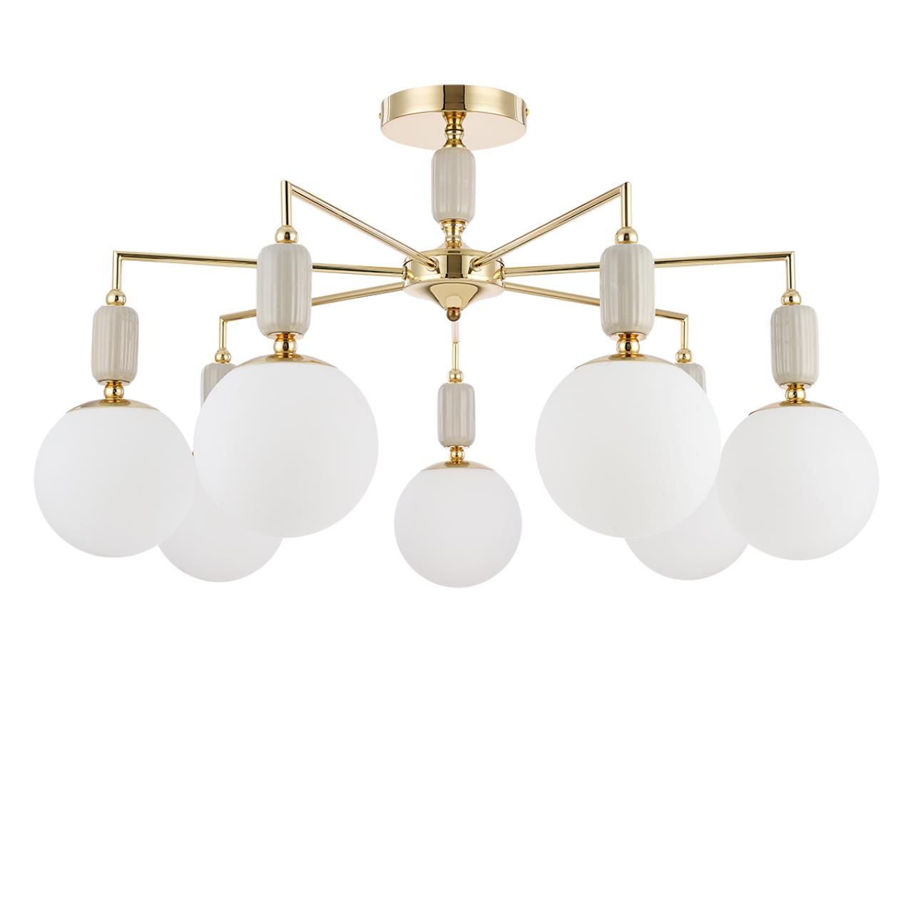 Lumion 6580/7C CLASSI LN24 французское золото, серый/белый металл, керамика/стекло Люстра потолочная E14 7*40W 220V VIVIEN фото
