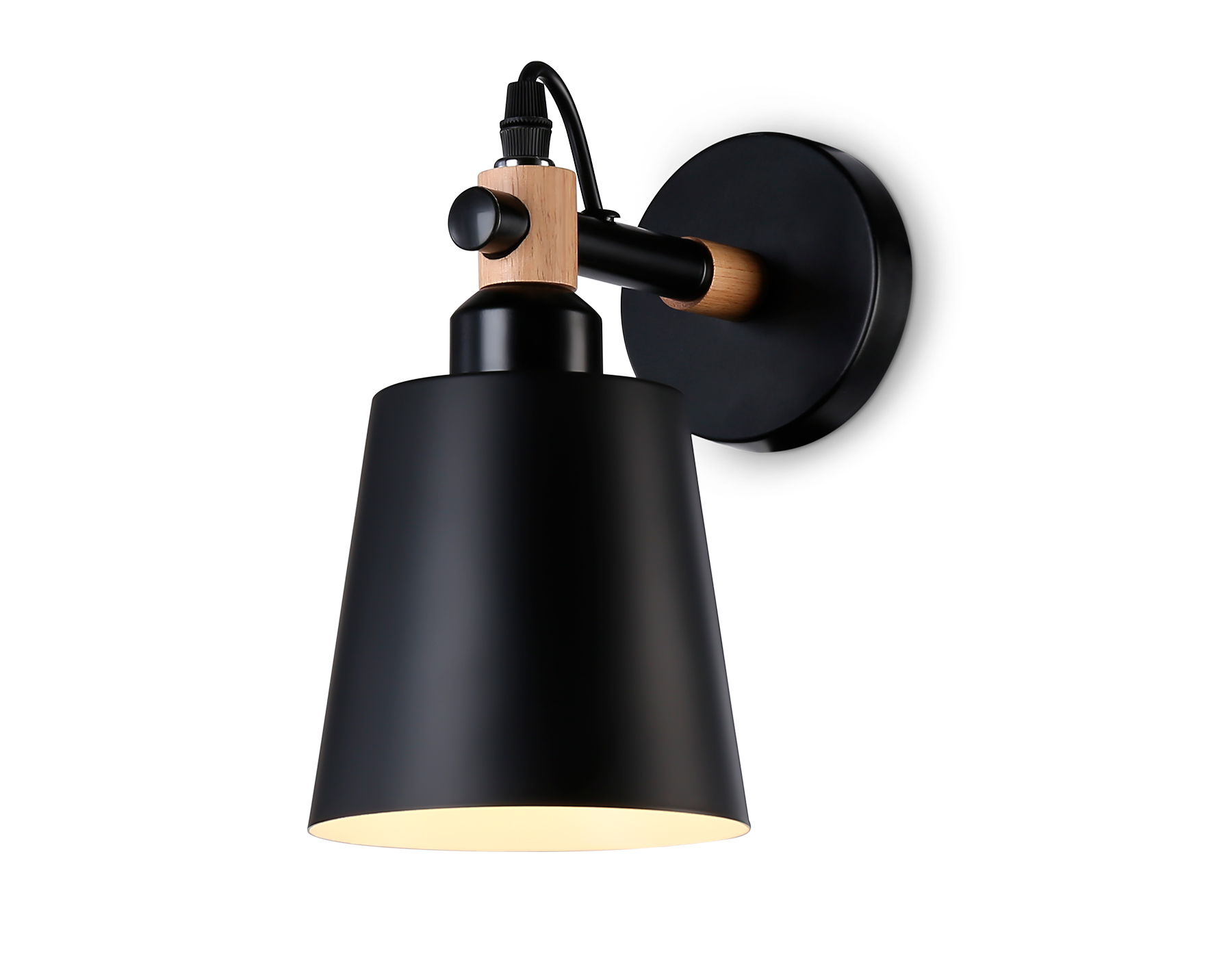 Ambrella Настенный светильник со сменной лампой TR82213 BK/LW черный/светлое дерево E27 max 40W 230*130*190 фото