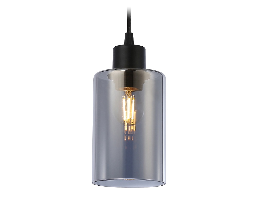Ambrella Подвесной светильник в стиле лофт TR3695 BK/SM черный/дымчатый E27 max 40W D100*1000 фото
