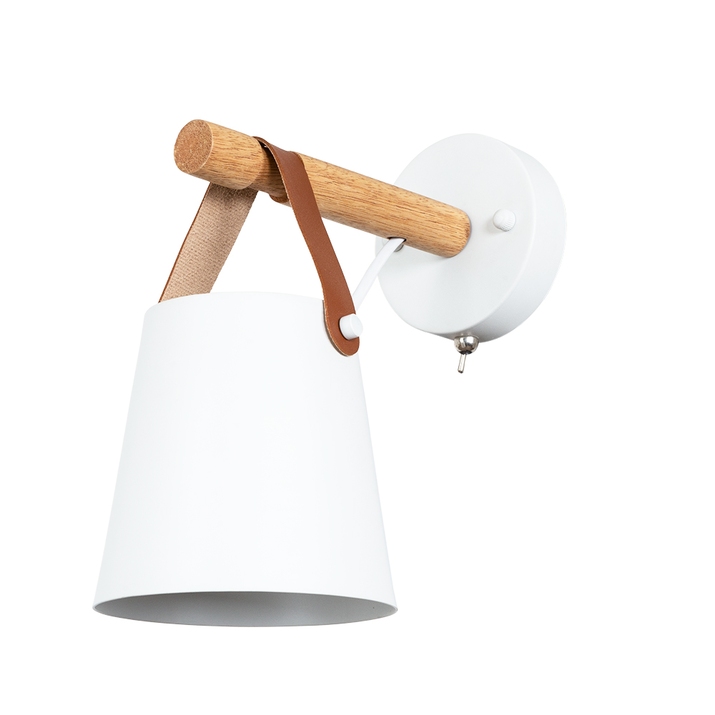 Arte Lamp A7032AP-1WH THOMAS Бра металл/дерево/кожа фото