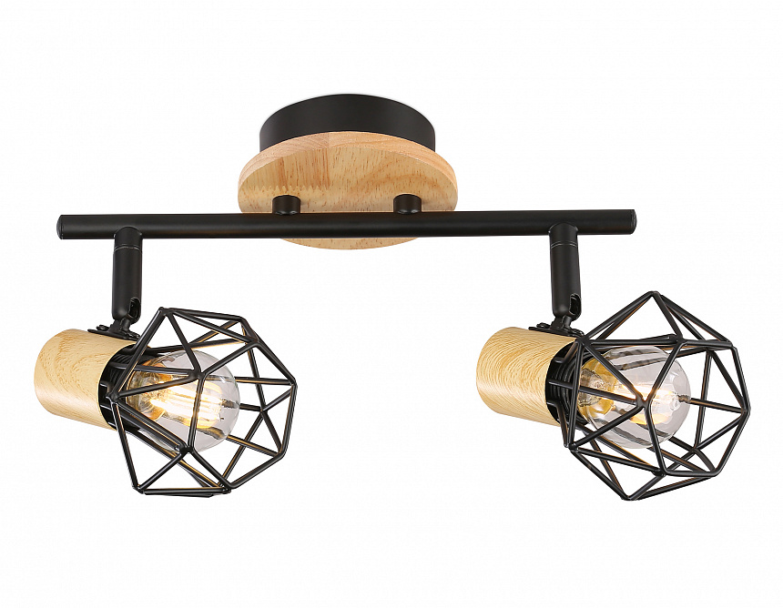 Ambrella Накладной светильник TR8752/2 BK/WD черный/дерево IP20 E27/2 310*115*200 фото
