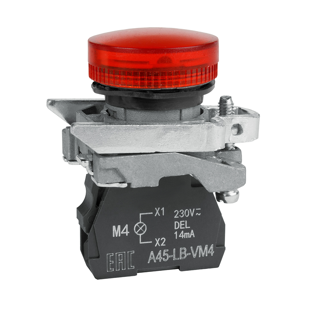КЭАЗ Сигнальная лампа OptiSignal D22 C4-L-M4 красная металл 230-240VAC XB4BVM4. фото