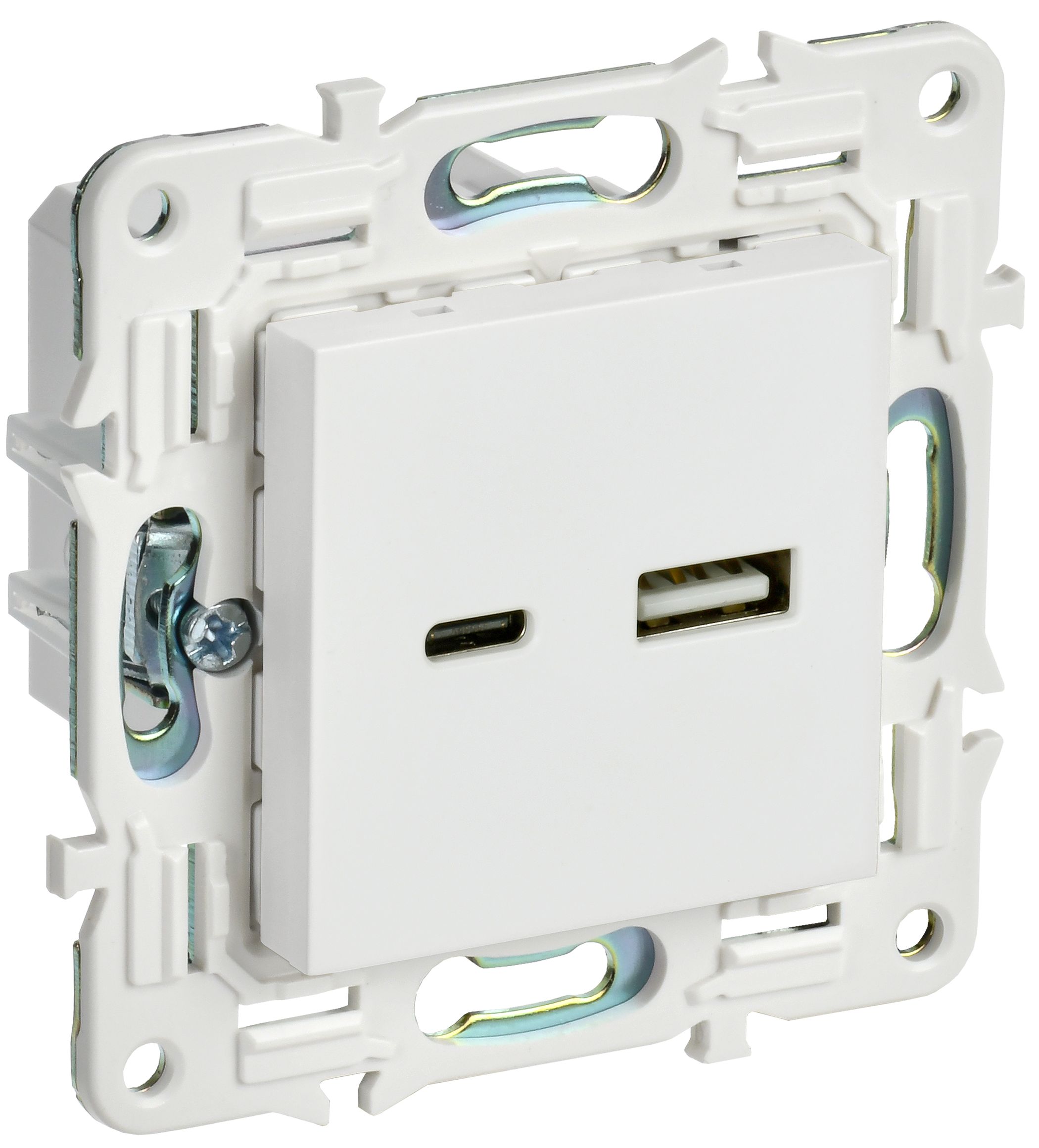 IEK SKANDY Арктический белый Розетка USB A+C 3,1А SK-R14W фото