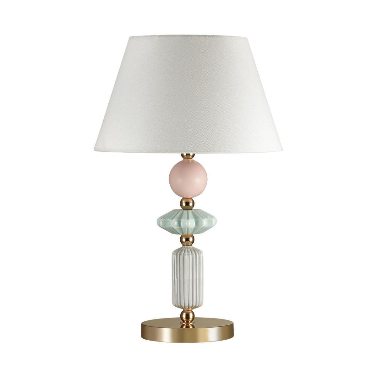 Odeon Light 4861/1TB CLASSIC ODL_EX22 41 золотой/раноцветн.керамика/абажур Настольная лампа E27 1*60W 4861/1TB CANDY фото