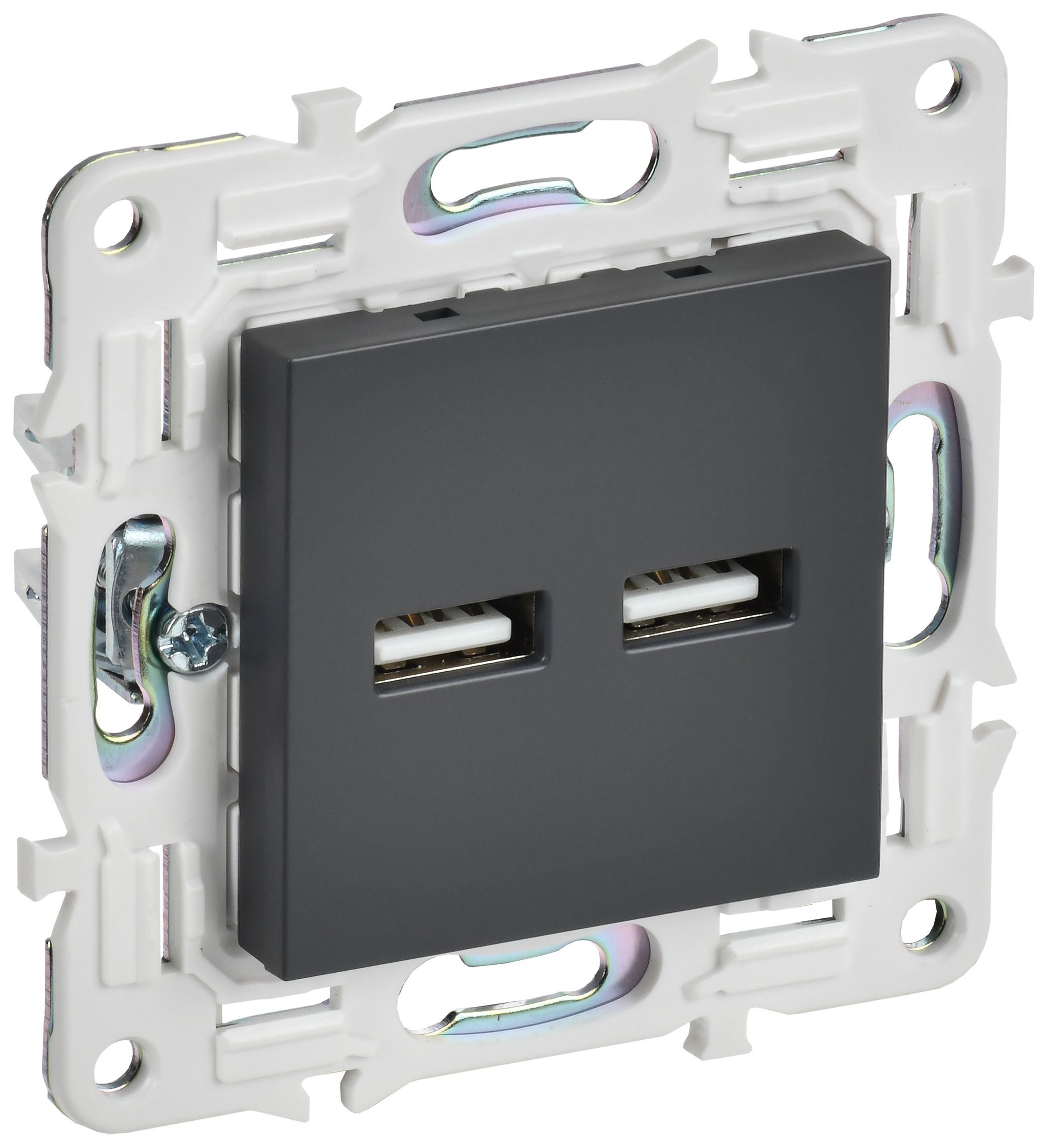IEK SKANDY Титан Розетка USB A+A 3,1А SK-R15T фото