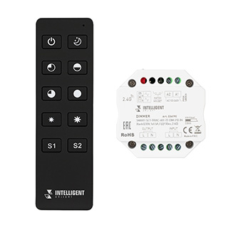 Arlight INTELLIGENT ARLIGHT Диммер SMART-SET-TRIAC-601-72-DIM-PD-IN Black (230V, 1x1.5A, ПДУ 10кн, 2.4G) (IARL, IP20 Пластик, 5 лет) фото
