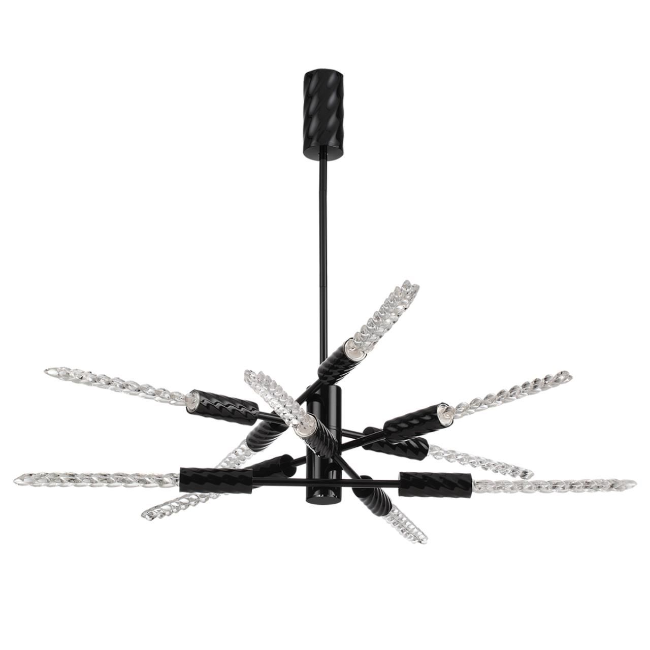 Odeon Light 5459/28L L-VISION ODL_EX26 041 черный глянцевый/прозрачн./металл/стекло Люстра LED 28W (10*2.8W) 3000K 1260Лм KOLOS фото