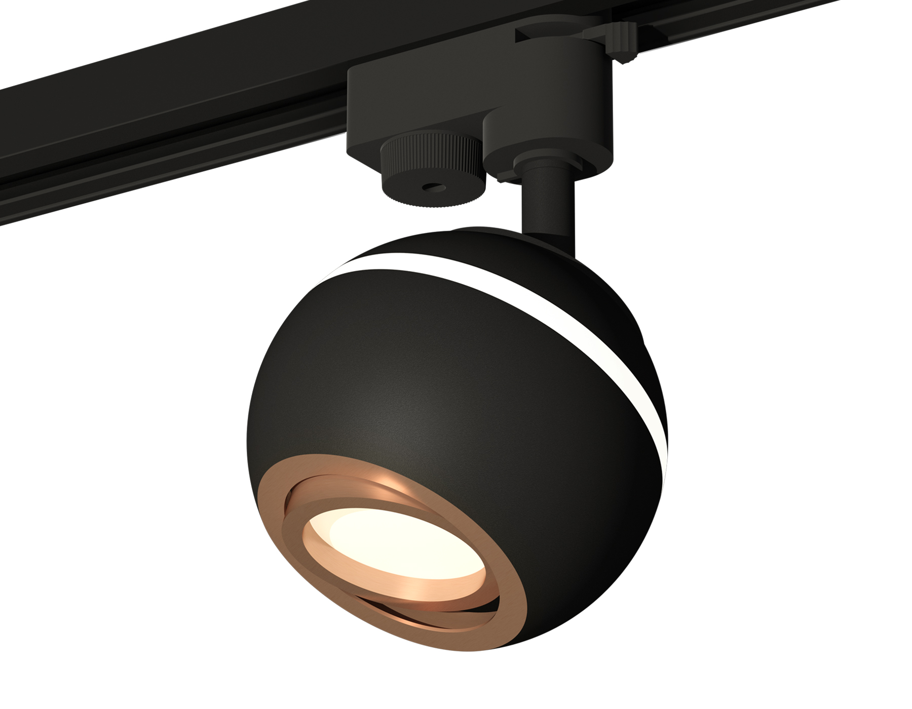 Ambrella Комплект трекового однофазного светильника с подсветкой XT1102024 SBK/PPG черный песок/золото розовое полированное MR16 GU5.3 LED 3W 4200K (A фото