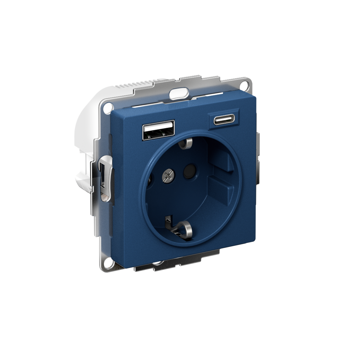 Systeme Electric AtlasDesign Аквамарин Розетка 16А c 2 USB A+C, 5В/2,4А/3,0А, 2х5В/1,5А, механизм фото