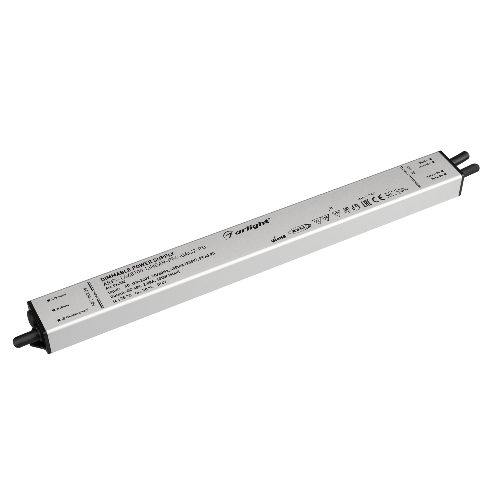 Arlight Блок питания ARPV-LG48100-LINEAR-PFC-DALI2-PD (48V, 2.08A, 100W) (IP67 Металл, 5 лет) фото
