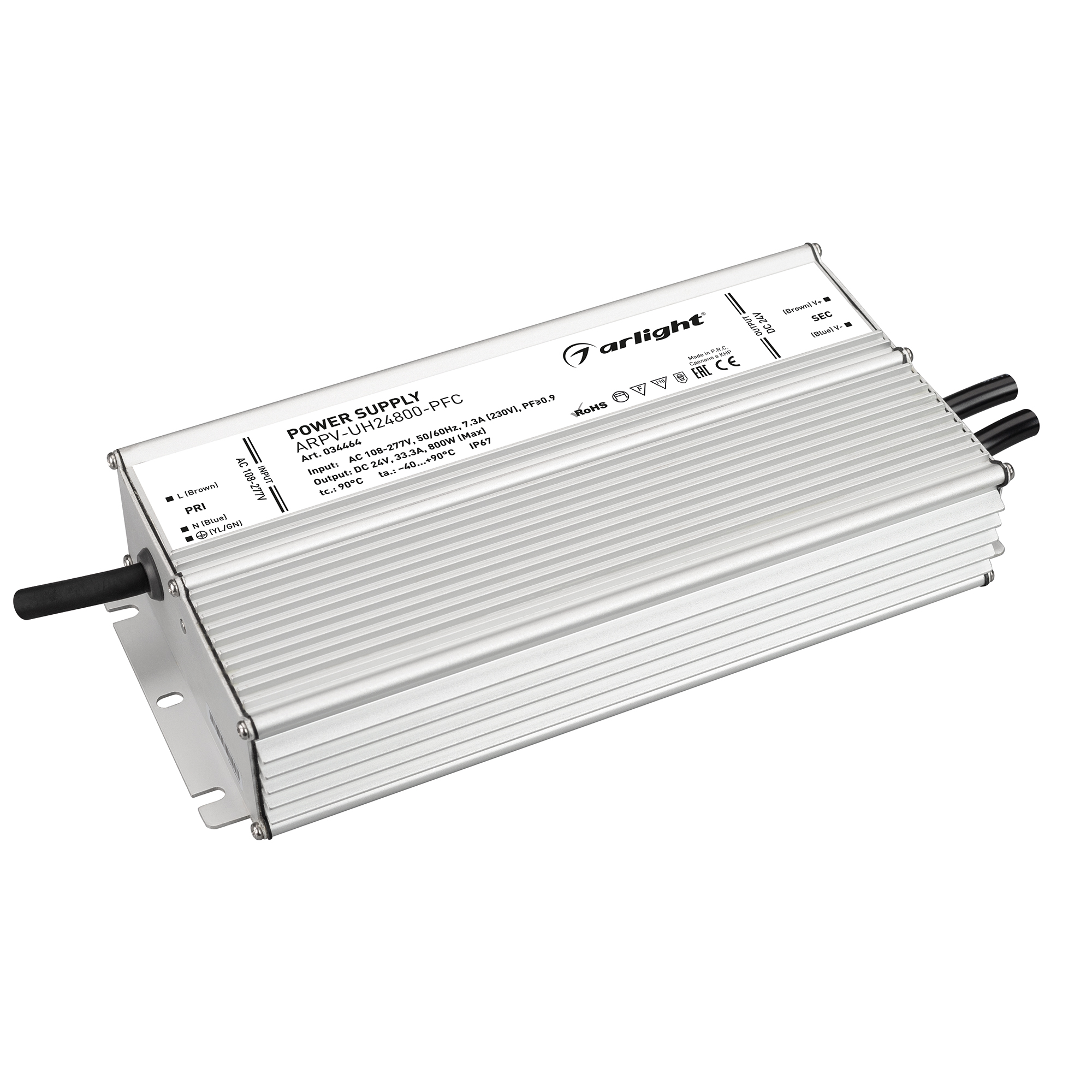 Arlight Блок питания ARPV-UH24800-PFC (24V, 33.3A, 800W) (IP67 Металл, 7 лет) фото