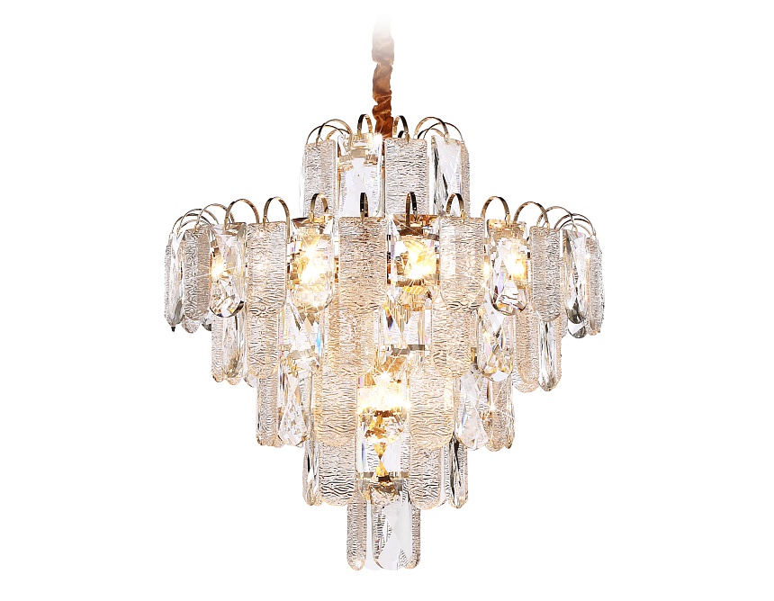 Ambrella Подвесная люстра с хрусталем TR5233/12 SGD/CL/FR золото/прозрачный/белый матовый E27*12 max 40W D600*610 фото