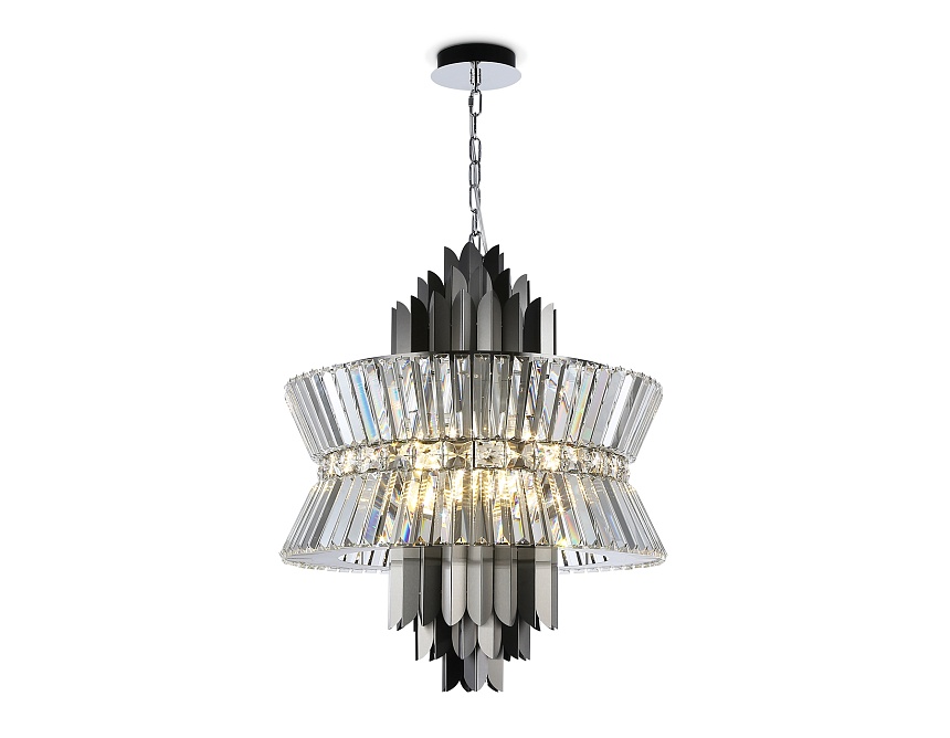 Ambrella Подвесная люстра с хрусталем LH41020/12 BK/CL черный/прозрачный E14*12 max 40W D560*660 фото