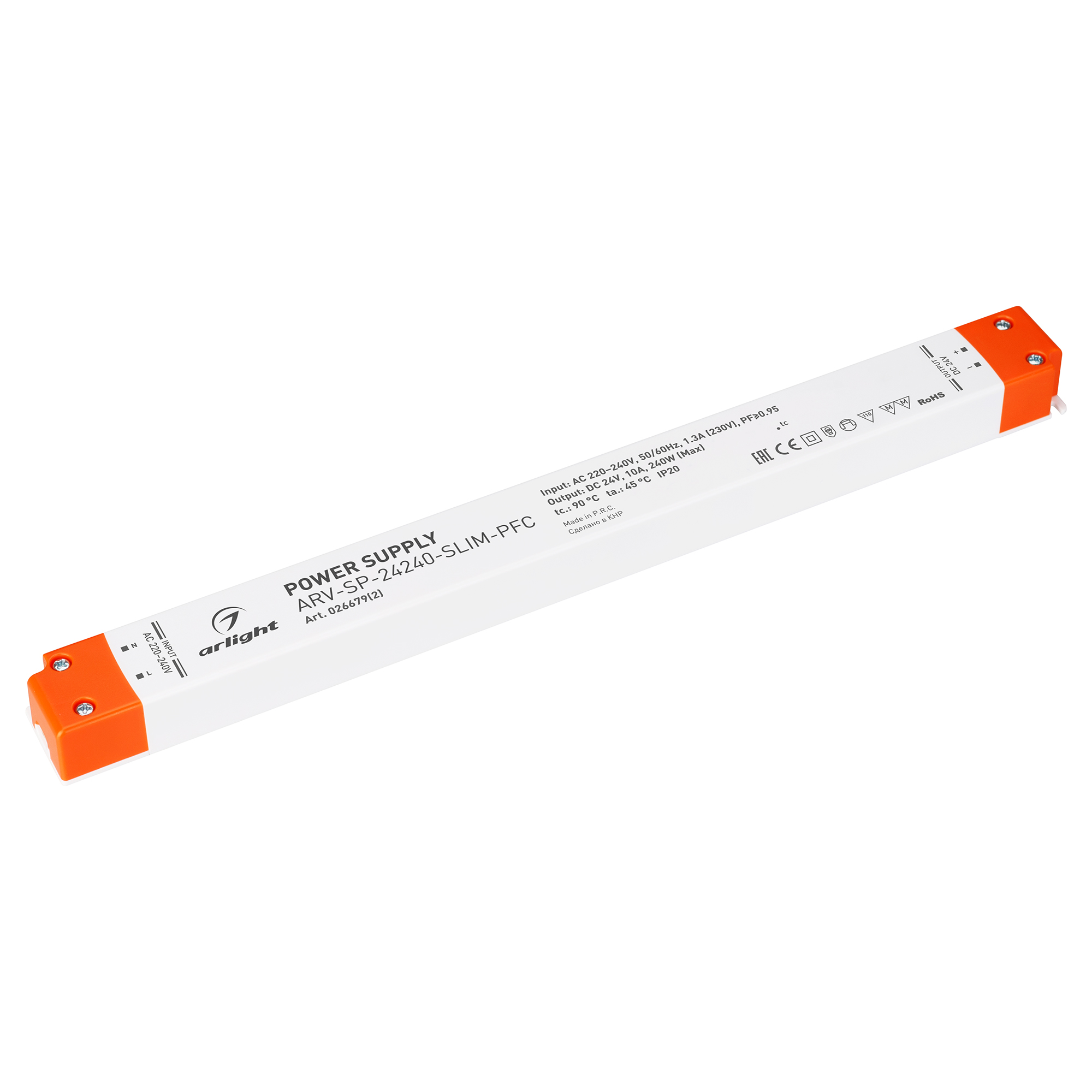 Arlight Блок питания ARV-SP-24240-SLIM-PFC (24V, 10A, 240W) (IP20 Пластик, 5 лет) фото