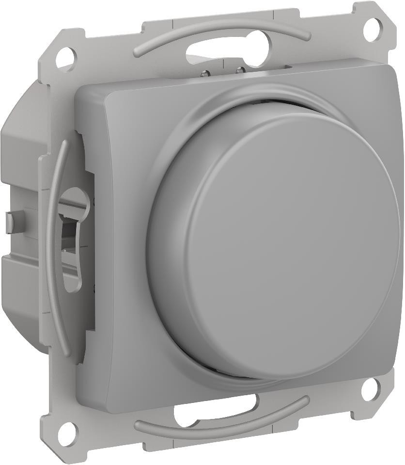 Systeme Electric Glossa Алюминий Светорегулятор (диммер) повор-нажим, LED, RC, 400Вт, мех. фото