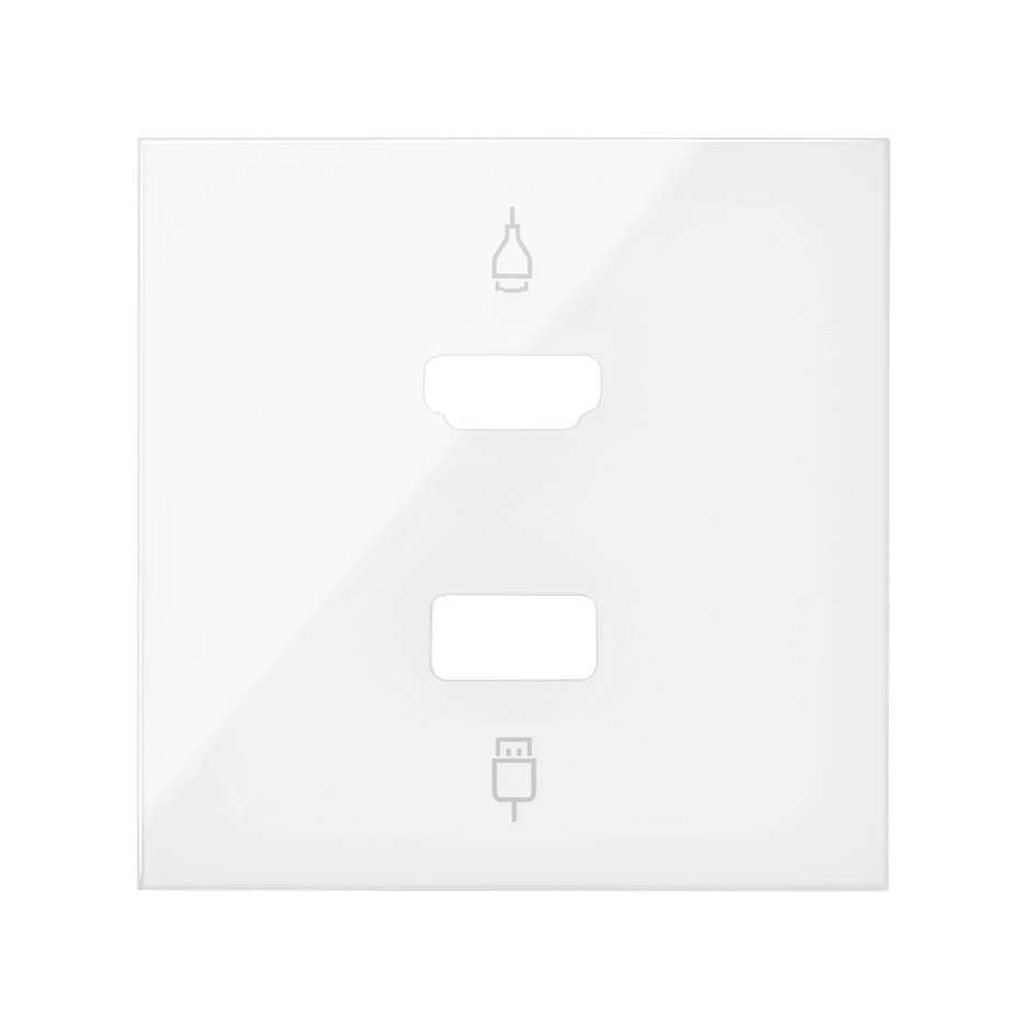 Simon 100 Белый глянец Накладка розетки HDMI + USB фото