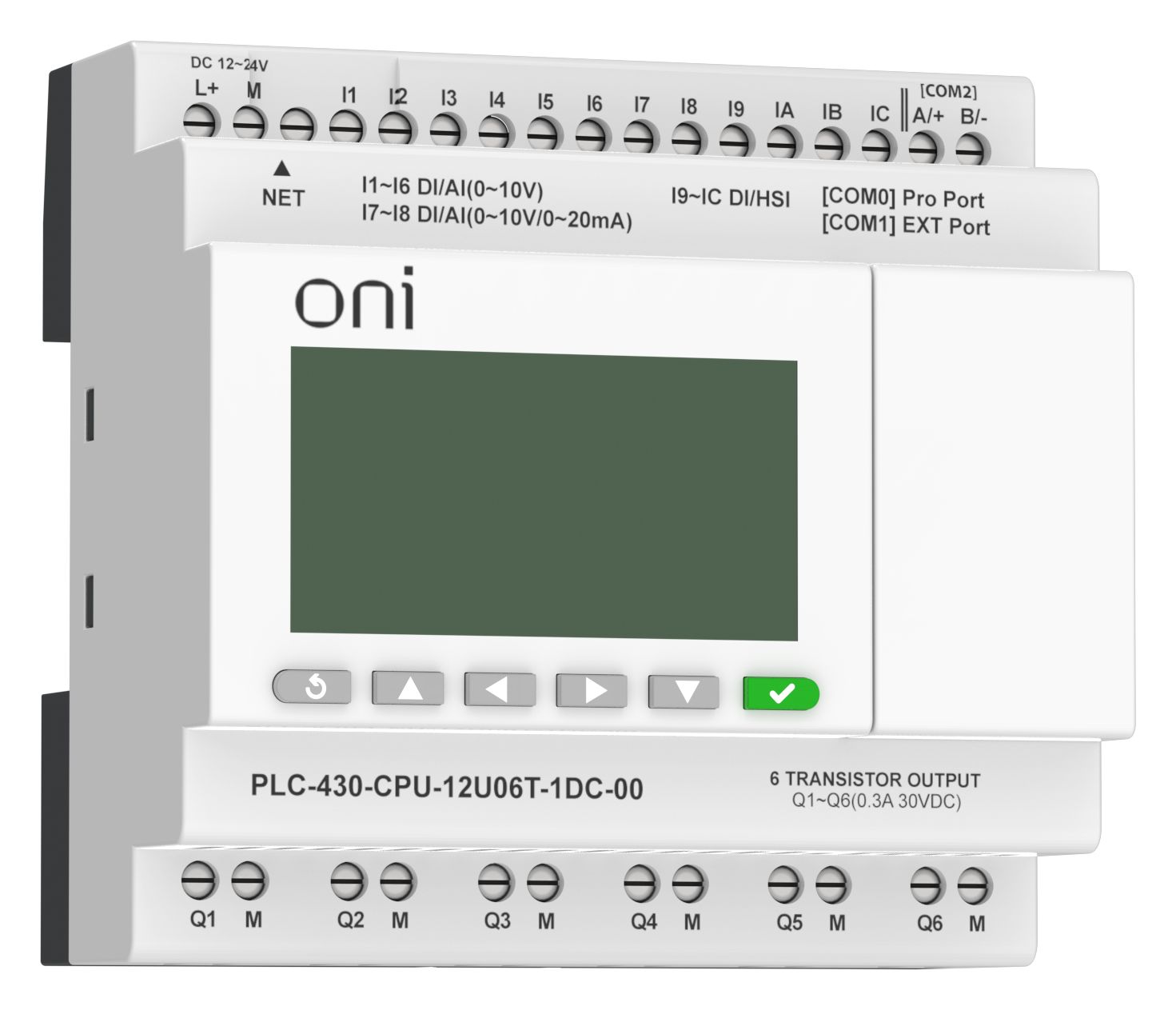 IEK ONI ПЛК 430 Модуль ЦПУ 4 DI 8 UI 6 TO 24В DC EP с экраном. фото