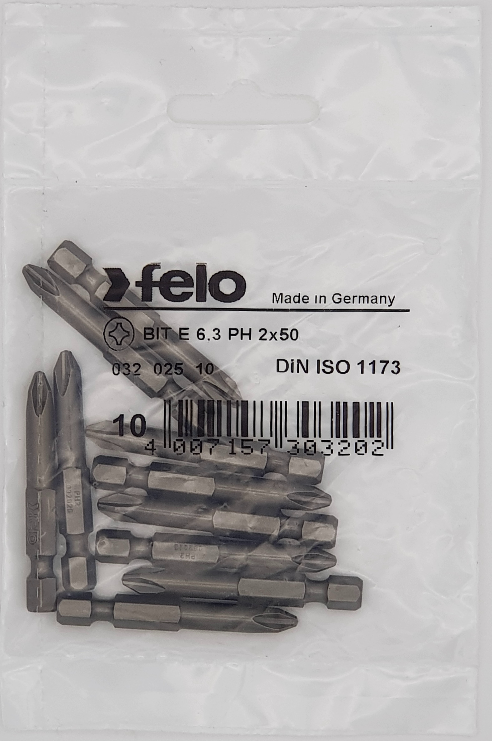 Felo Бита крестовая серия Industrial PH 2X50, 10 шт 03202510 фото