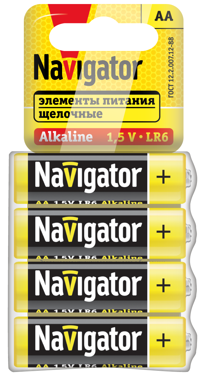 Элемент питания Navigator NBT-02 (АА LR6 спайка 4 шт)