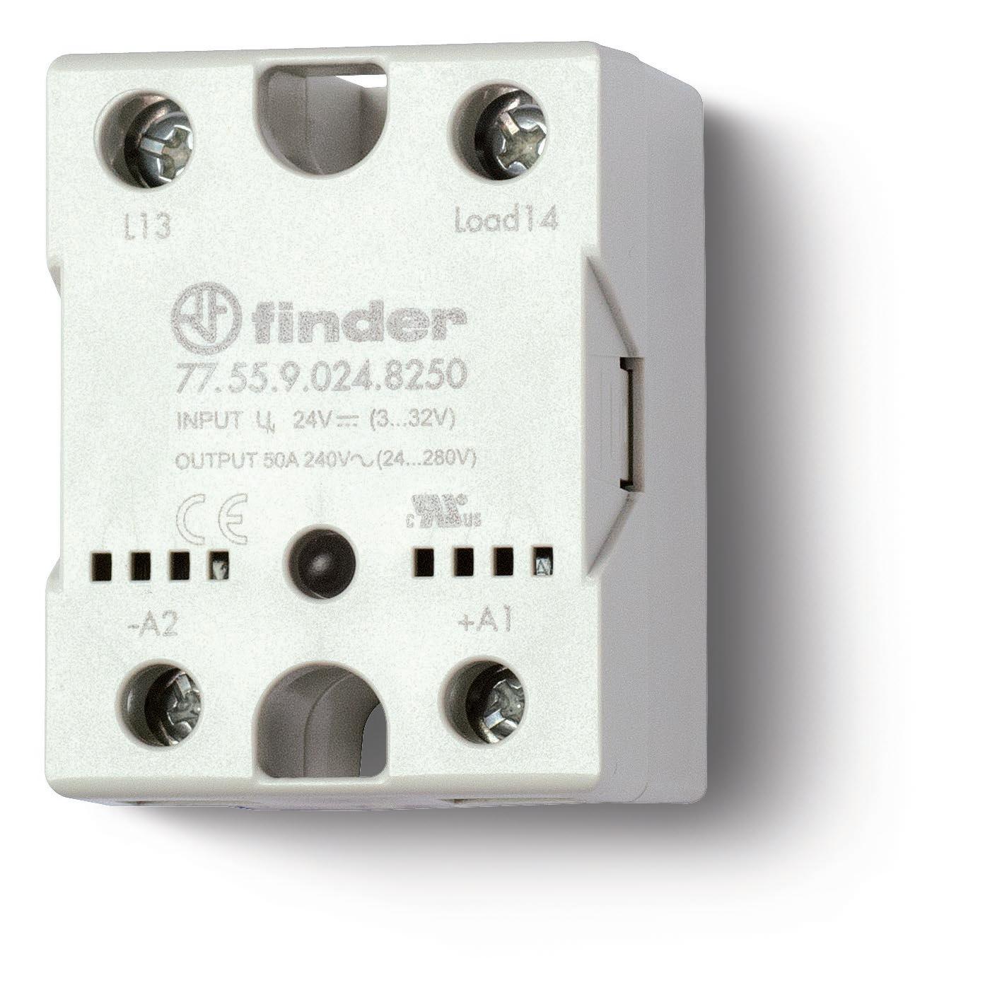 Finder Твердотельное реле; выход 50А (24…240В АС); питание 230В AC; Функция 