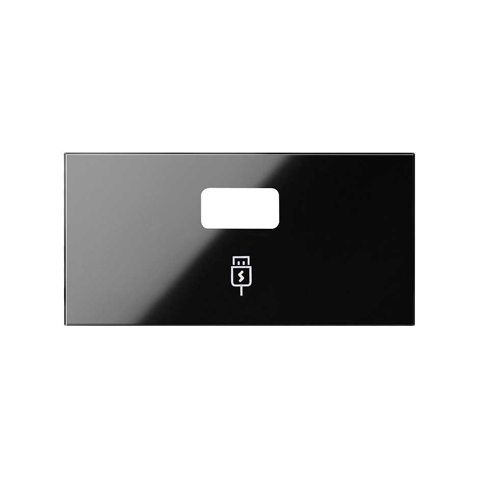 Simon 100 Черный глянец Накладка зарядного устройства USB SmartCharge фото