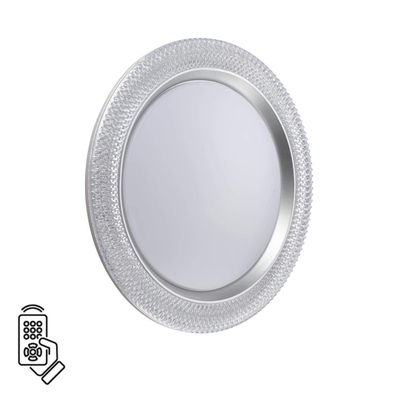 Sonex 7782/DL MARON SN 000 Светильник пластик/белый/серебро LED 48Вт 3000-6000К D398 IP43 пульт ДУ VENDY фото