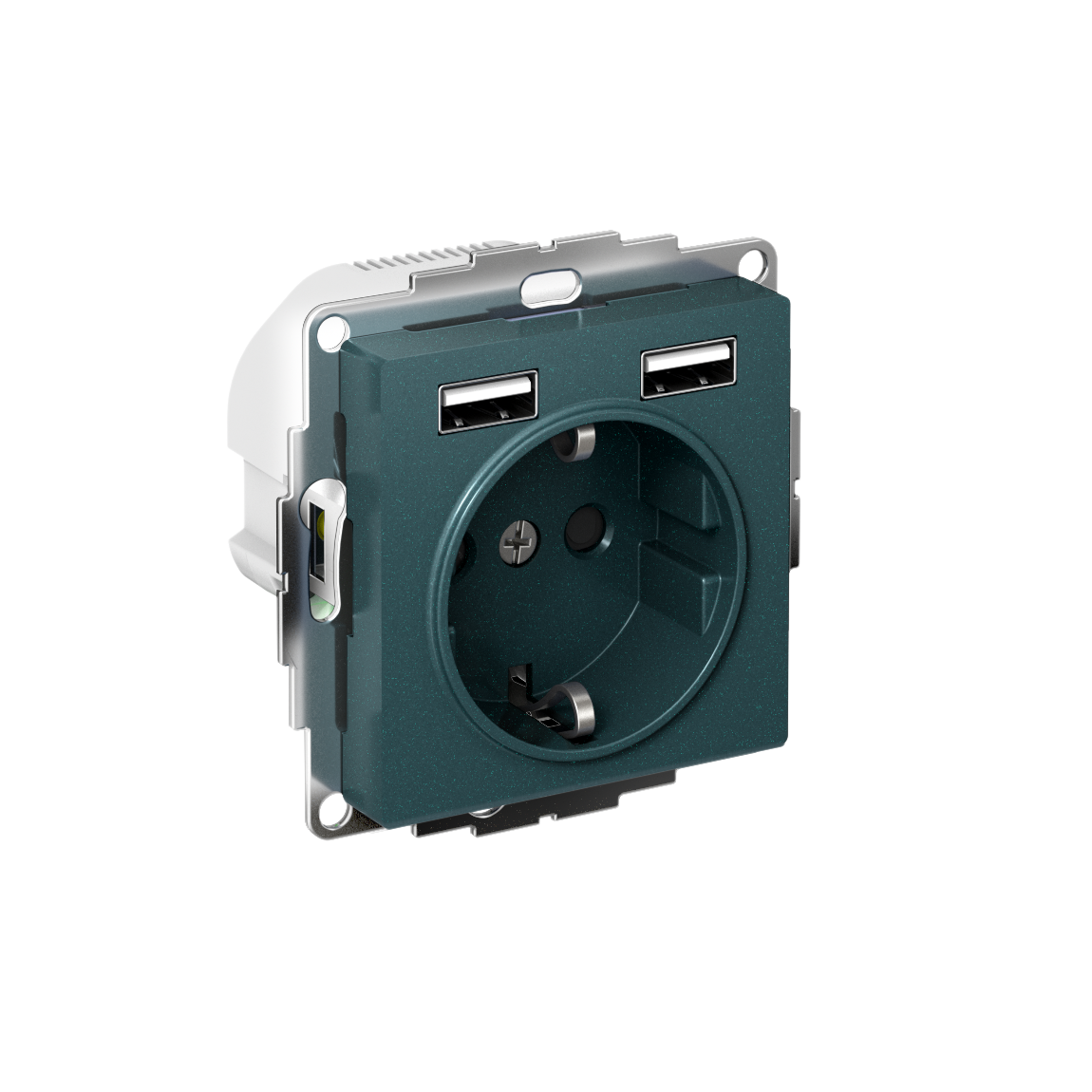 Systeme Electric AtlasDesign Изумруд SO + USB Розетка A+A, 5В/2,4 А, 2х5В/1,2 А, механизм фото