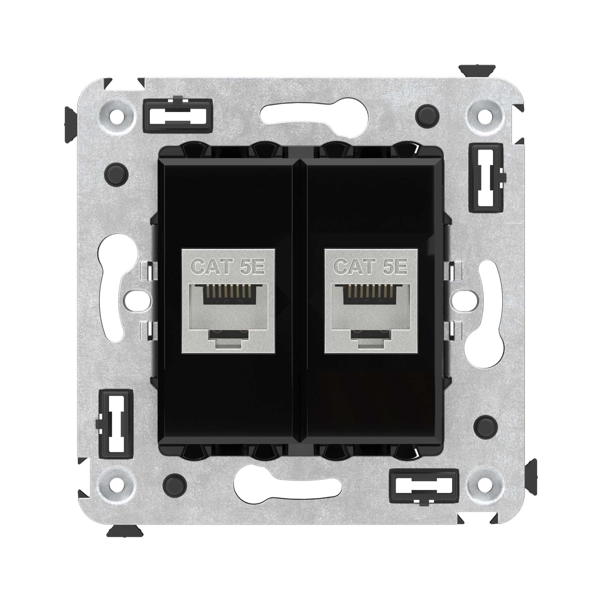 DKC Avanti Компьютерная розетка RJ-45 без шторки в стену, кат.5e двойная экранированная, 