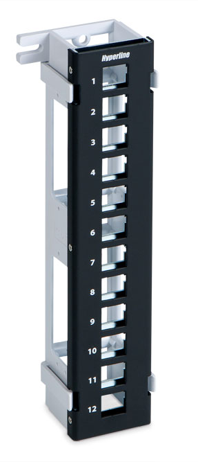 Hyperline PPWBL-12 Модульная настенная патч-панель на 12 портов, для модулей Keystone Jack, с подставкой фото