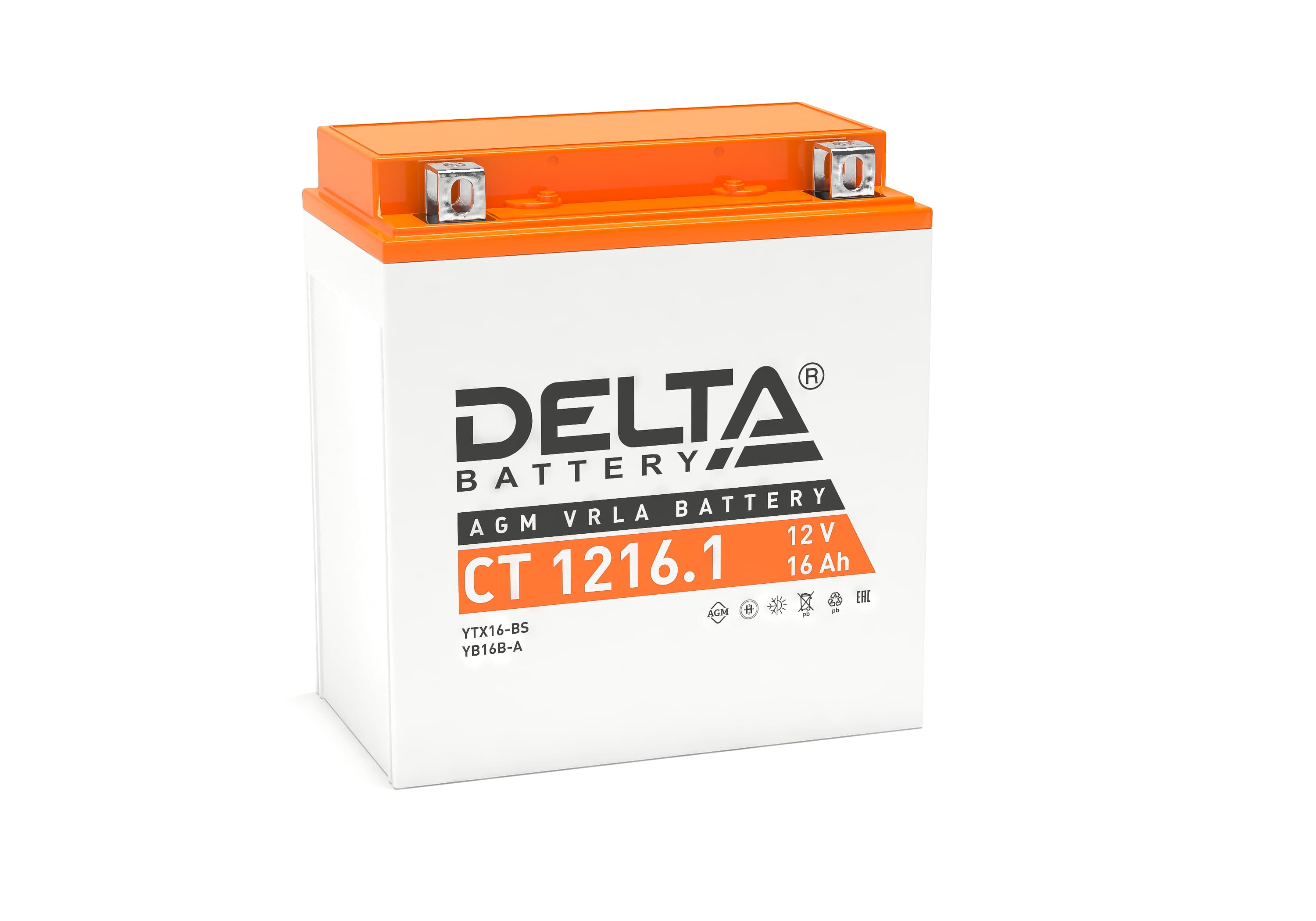 Delta Аккумулятор CT 1216.1 (12V/16Ah) [YB16B-A, YTX16-BS] фото