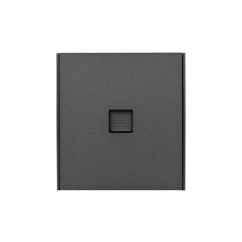 KRANZ STRONG Розетка компьютерная RJ45 кат6 с/у графит, с 1-пост. рамкой фото