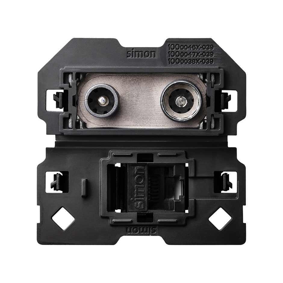 Simon 100 Розетка комбинированная R-TV+SAT одиночная + RJ45 Cat.6 фото