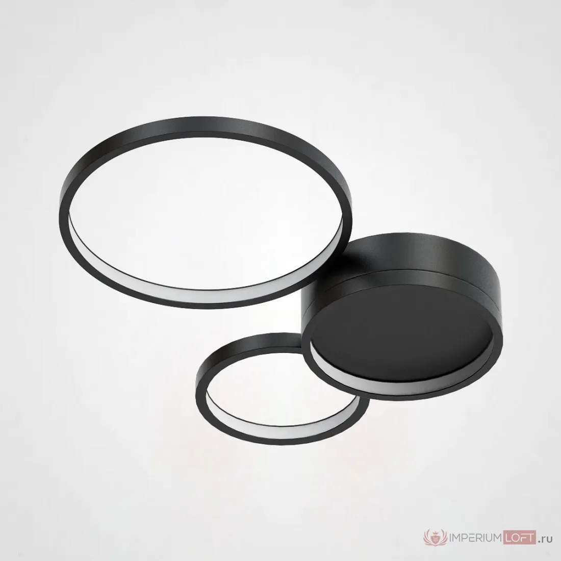 ImperiumLoft Потолочная люстра в виде колец TWINE 3 rings Black фото