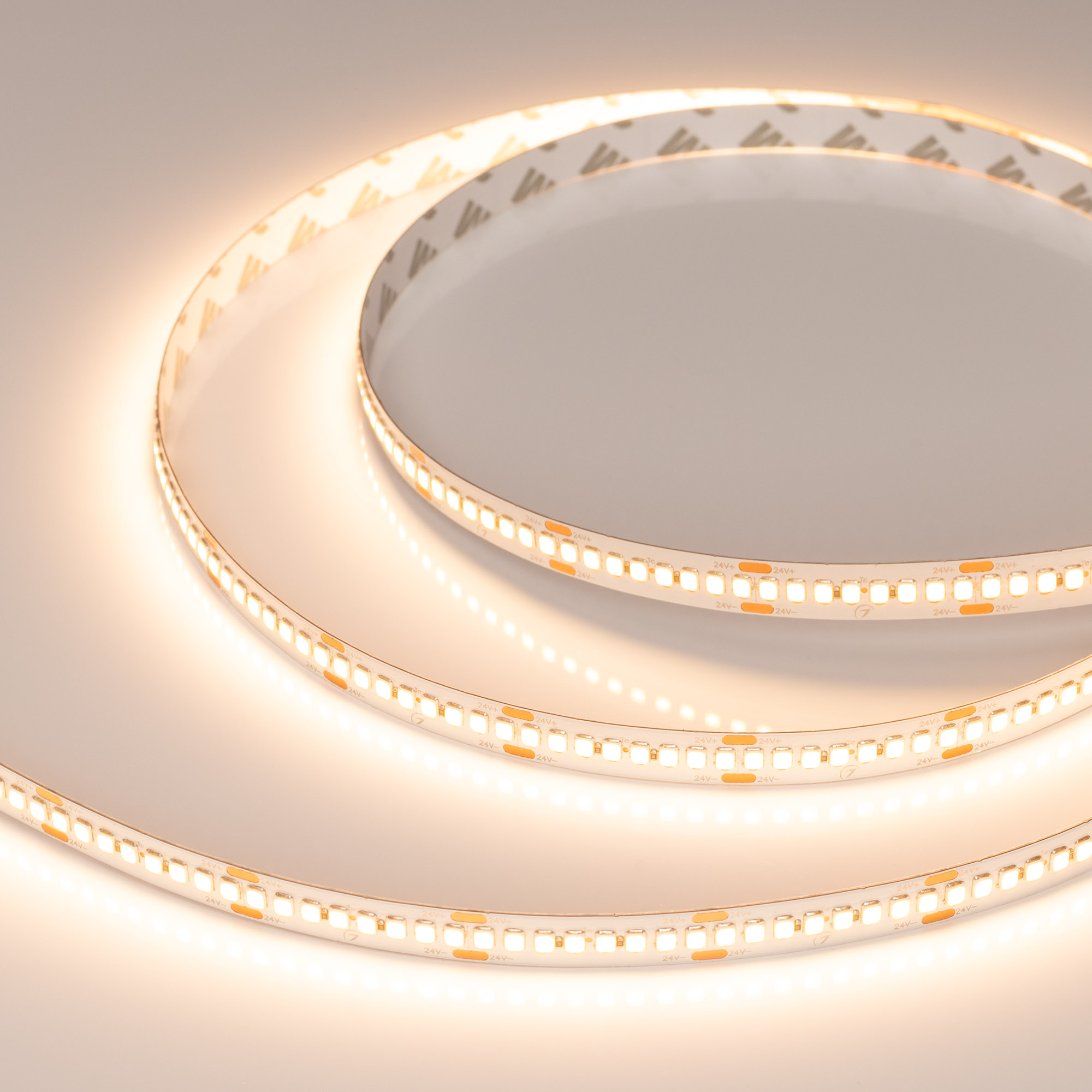 Лента RT-A240-10mm 24V Warm2400 (22 W/m, IP20, 2835, 5m) (Arlight, высок.эфф.150 лм/Вт) фото