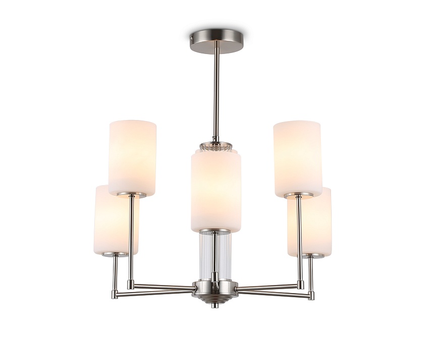 Ambrella Светильник подвесной LH56211/6 SN/FR никель/белый матовый E27/6 max 60W D600*600 фото