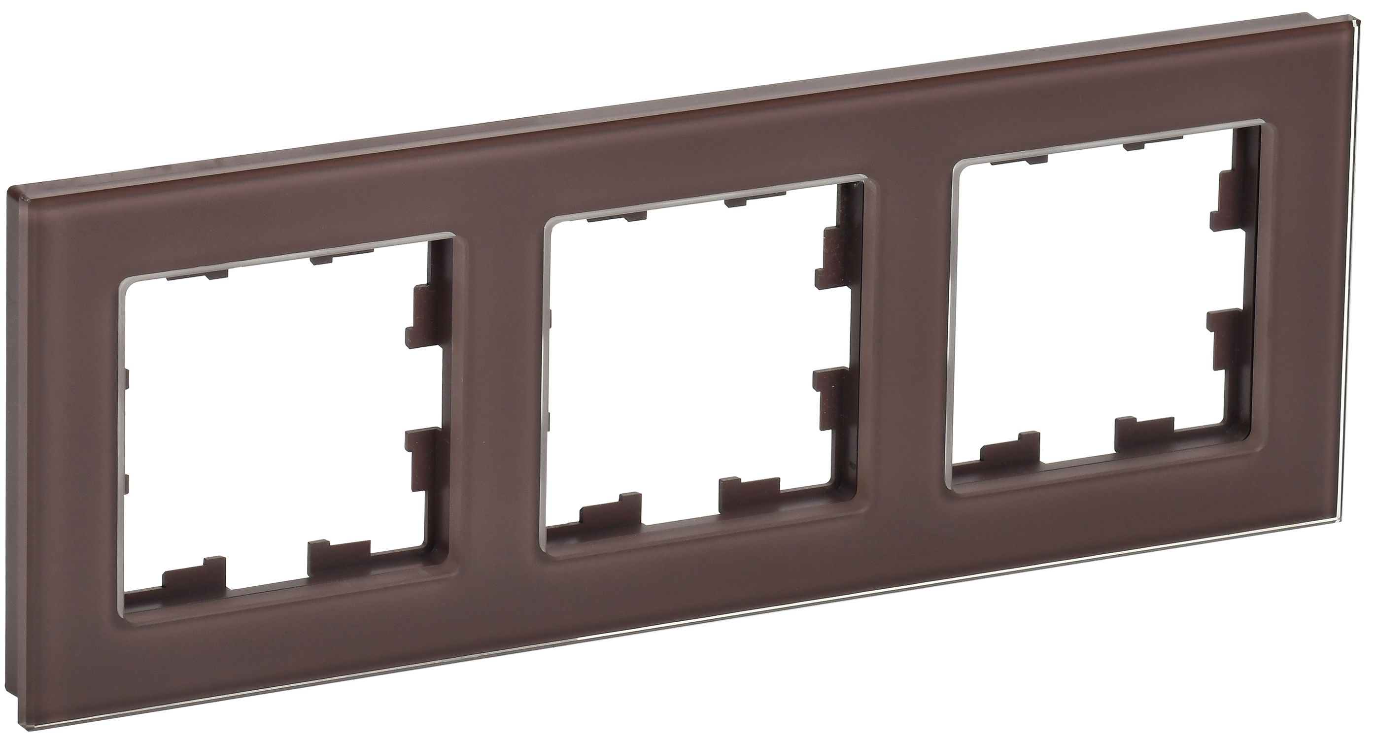 IEK BRITE DECOR Темн.бронза глянц стекло Рамка 3-м РУ-3-2-БрТБ фото