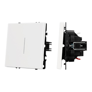 Arlight Механизм выключателя одноклавишный проходной LED SWT-NOBE-MKP1-SFPL-L-WH (230V, 10A) (Белый кварц) фото